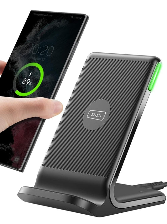 INIU Draadlose Laaier, 15W Vinnige Qi Gesertifiseerde Draadlose Laaistasie met Slaapvriendelike Aanpasbare Lig Versoenbaar met iPhone 16 15 14 13 Pro XS 8 Plus Samsung Galaxy S25 S24 S23 Note 20 Google ens
