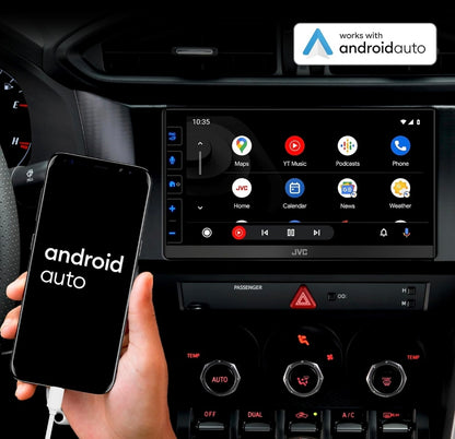 JVC KW-M788BH Apple CarPlay Android Auto Digitale Mediaspeler, Dubbel Din, 6.8 Duim LCD Raakskerm, AM/FM, HD Radio, Bluetooth, MP3-speler, USB-poort, iDatalink Maestro, SiriusXM, Motorradio