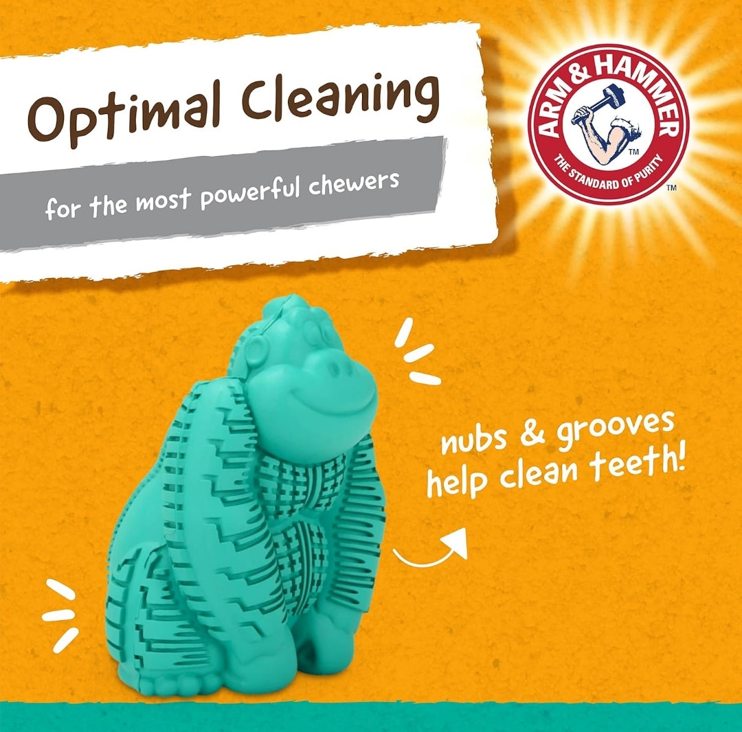 Arm & Hammer for Pets Super Treadz Gorilla Dental Chew Toy for Dogs - Dog Dental Toys Reduce Plaque & Tartar Buildup Without Brushing - Safe for Dogs up to 35 Lbs (Pack of 12)