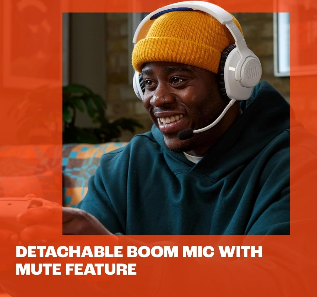JBL Quantum 360P - Wireless Over-Ear Console Gaming Headset with Detachable Boom - (White)