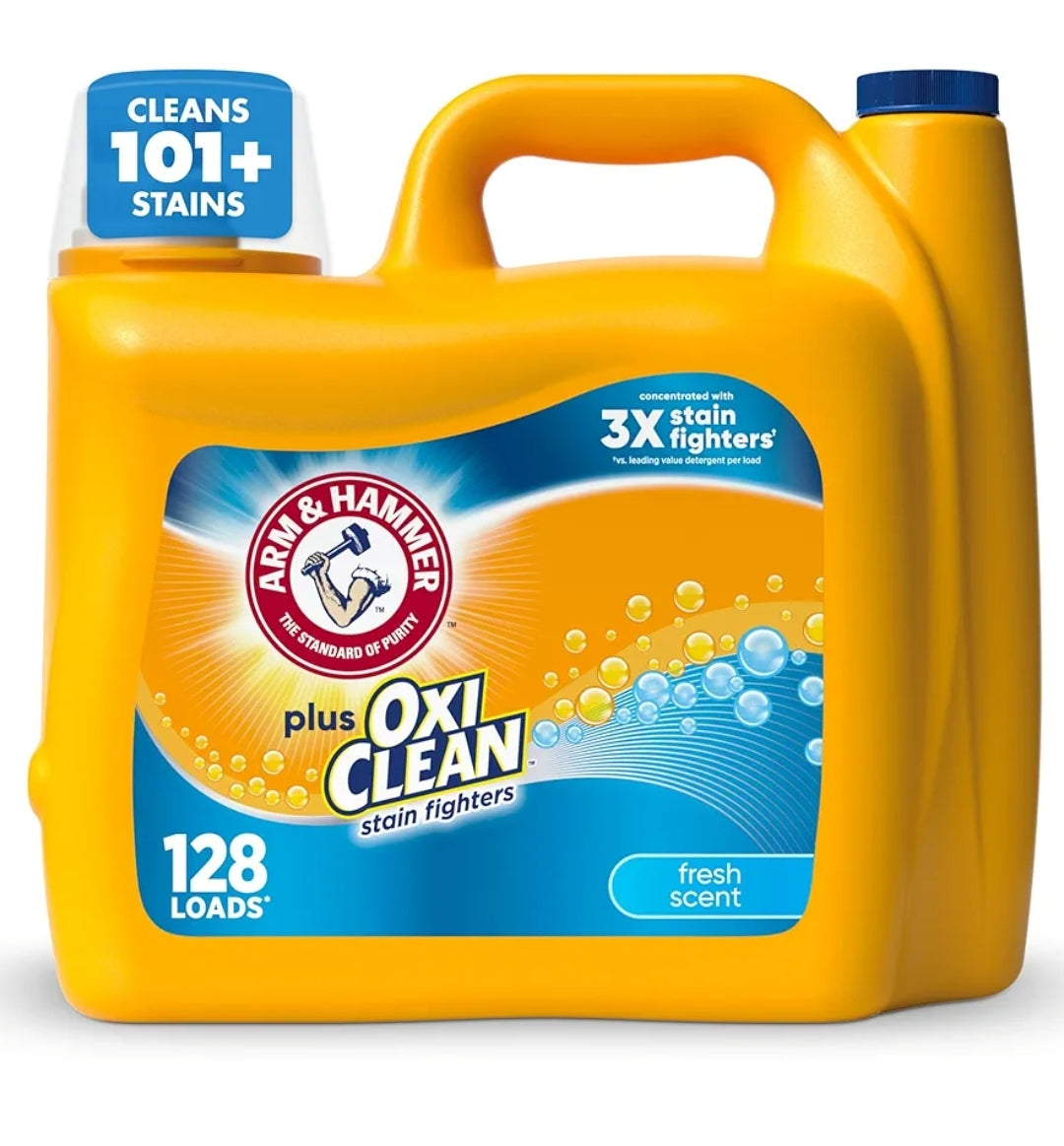 Arm & Hammer Plus OxiClean Fresh Scent, 128 Loads Liquid Laundry Detergent (166.5 Fl oz)