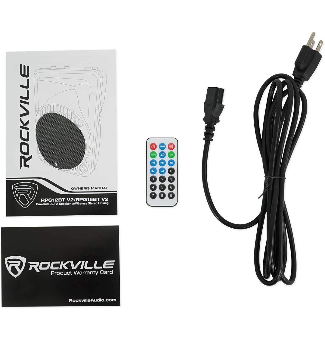 Rockville RPG15BT V2 15 inch Powered 1000W DJ PA Speaker BlueTooth/Wireless/Remote