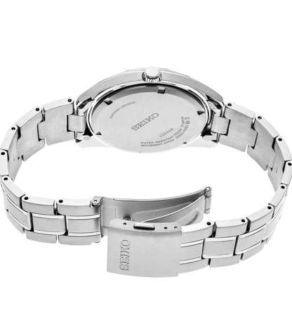 Seiko Manshorlosie Blou Wysplaat m/ Sonstraalafwerking, Datumkalender, Titaankas & -band, Saffierglas, en 100m Waterbestand - NUUT