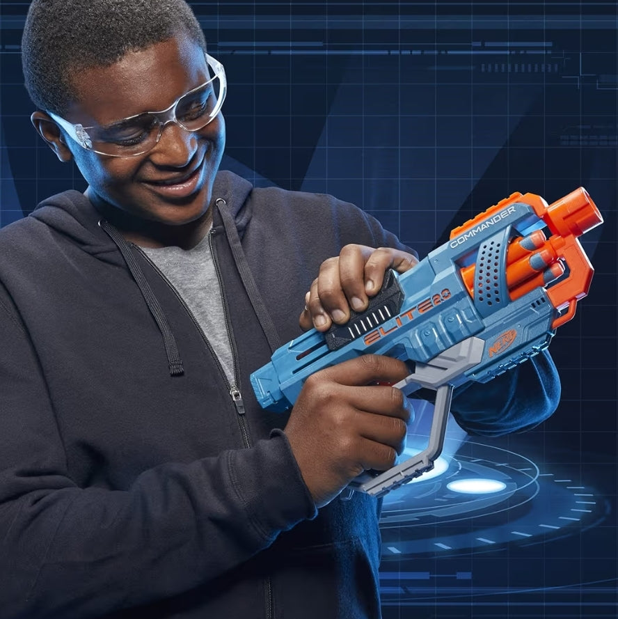NERF Elite 2.0 Commander RD-6 Dart Blaster w/ 12 Darts - 6-Dart Rotating Drum - Outdoor Toys ( Ages 8 and Up)
