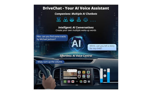 7" QLED-raakskerm Dubbel-DIN-motorstereo, draadlose CarPlay en Android Auto, ingeboude 4G LTE, dubbele Bluetooth, lewendige tru-aansig, Chat-AI
