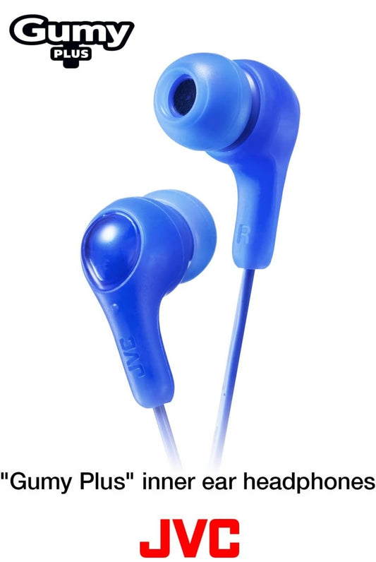 JVC Gumy In-oor-oordop-oorfone, kragtige klank, gemaklike en veilige pasvorm, silikoon-oorstukke S/M/L - HAFX7A (blou) Een grootte, 1 telling (pak van 1)