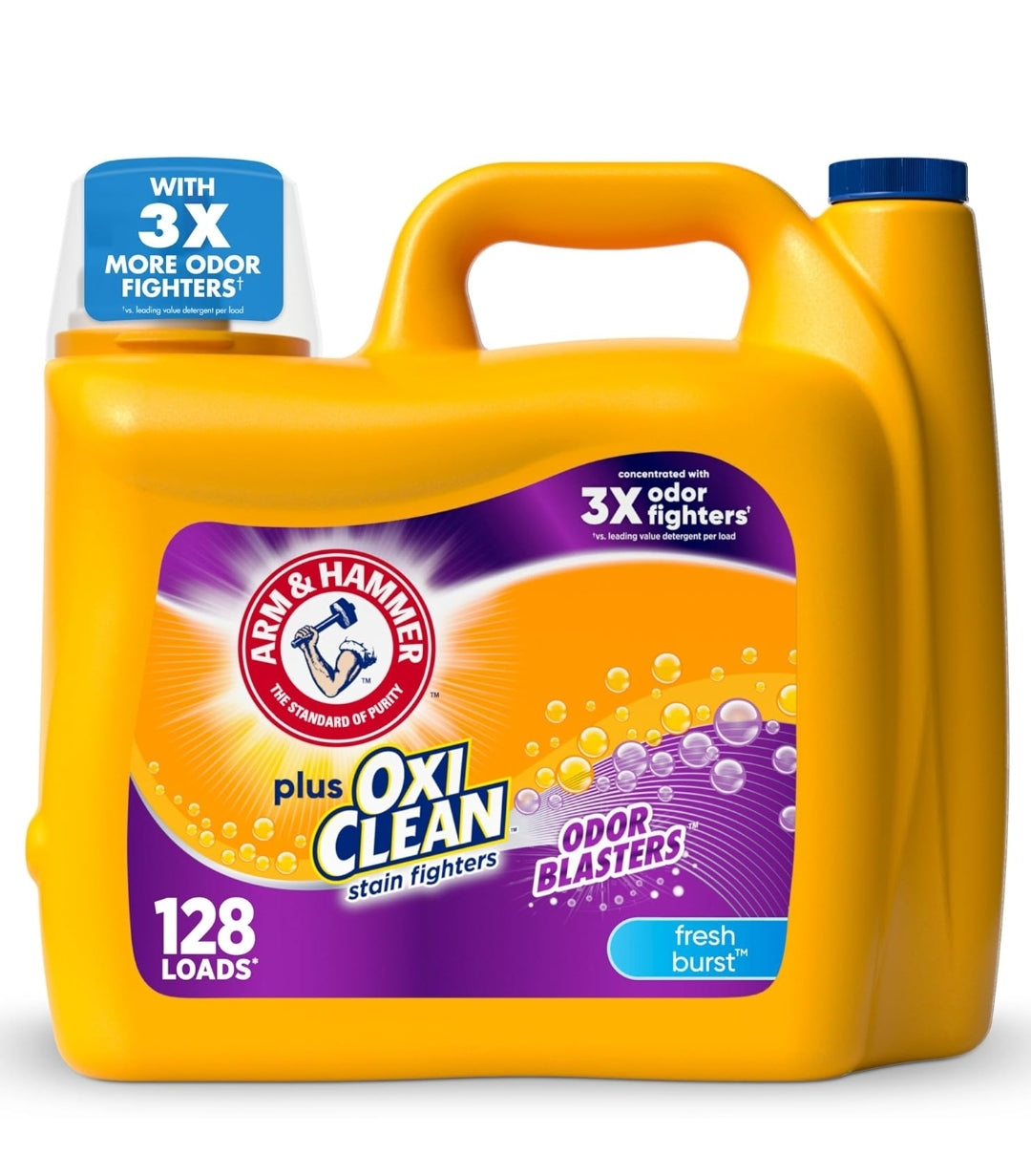 ARM & HAMMER Plus OxiClean Odor Blasters Fresh Burst, 128 Loads Liquid Laundry Detergent (166.5 Fl oz)