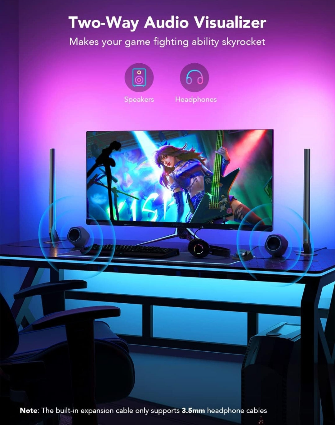 Govee RGBIC Gaming Light Bars H6047 with Smart Controller, Wi-Fi Smart LED Gaming Lights with Music Modes and 60+ Scene Modes Built, Works with Alexa & Google Assistant, Game Room Lights Decor