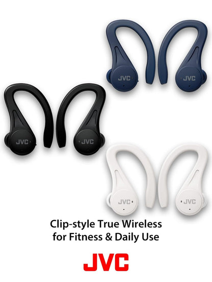 JVC Sport True Wireless Oorfone, Liggewig en Kompak, Lang Batterylewe (tot 30 Uur), Klank met Neodymium Magneet Drywer, Waterweerstand (IPX5) - HAEC25TA (Blou)