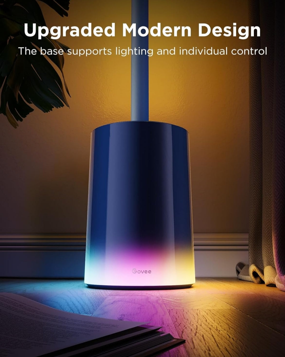 Govee Floor Lamp 2 with Matter, RGBIC, Warm Cool White LED, Alexa Compatible, 1725lm, Music Sync, Scene Modes, Smart Floor Lamp for Living Room, Bedroom, Blue(1 Pack)