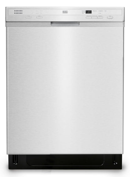 BLACK+DECKER 24" Ingeboude Skottelgoedwasser, 12-Plekkie-Opstelling Kapasiteit met Vlekvrye Staalbad, Skottelgoedwasser met 6 Wasprogramme, Lae Geraas, ENERGY STAR Gesertifiseer, BDW200MS, Vlekvrye Staal Voorkoms