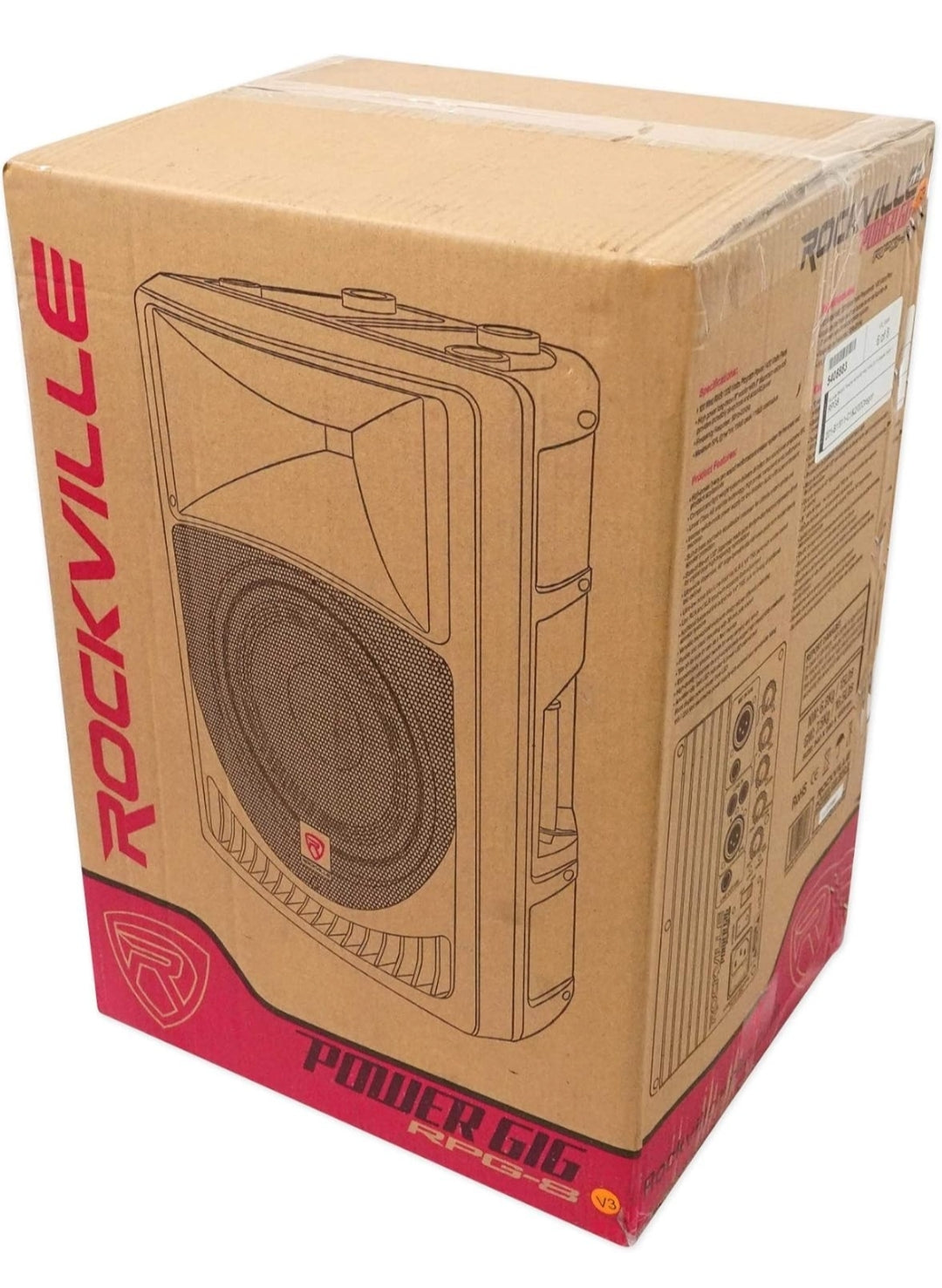 Rockville RPG8 400W 8" Powered PA Speaker, 2-Way System, Bluetooth, USB/SD Input - Lightweight