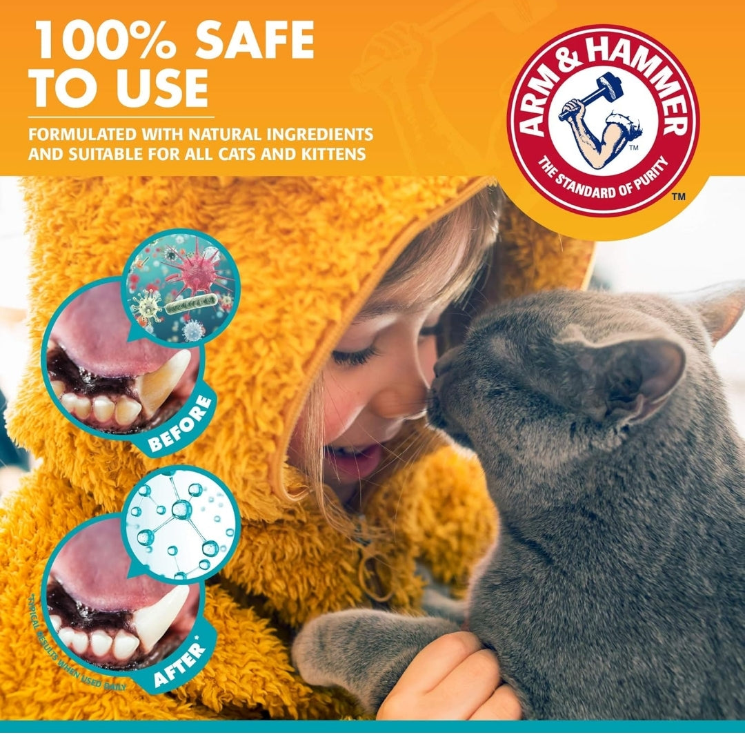Arm & Hammer for Pets Dental Kit for Cats - 3 Piece Set Includes Toothpaste Fingerbrush Tasty Tuna Flavor(2.5 oz)