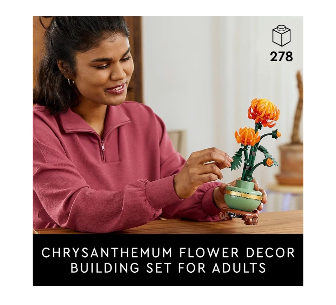 LEGO Botanicals Krysant boustel Blommekuns vir Tafelversierings en Dekorasie