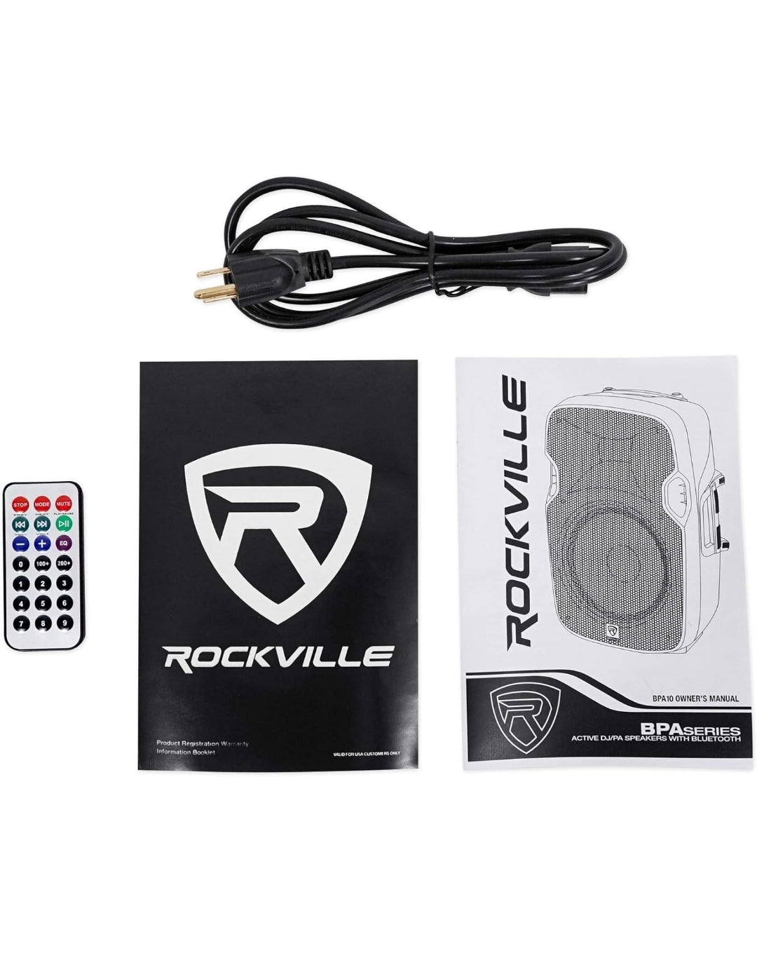 Rockville BPA10 10" Professional Powered Active 400w DJ PA Speaker Bundle with Metra IB3.5MM 6 Foot 3.5mm Male, Rockville RVES05 Black & Samson Stage XPD2 Digital Wireless USB (4 Items)