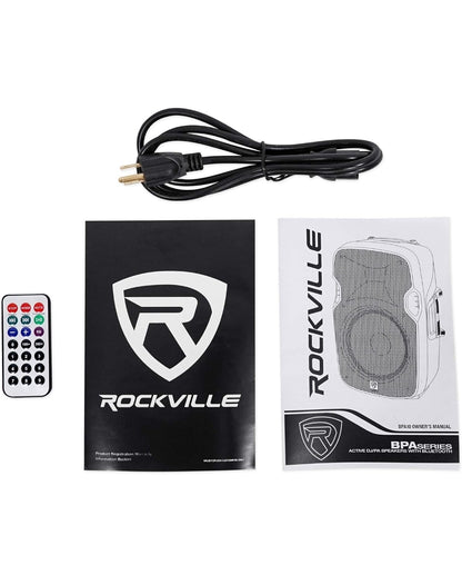 Rockville BPA10 10" Professionele Aangedrewe Aktiewe 400w DJ PA Luidsprekerbundel met Metra IB3.5MM 6 Voet 3.5mm Manlik, Rockville RVES05 Swart & Samson Stage XPD2 Digitale Draadlose USB (4 Items)