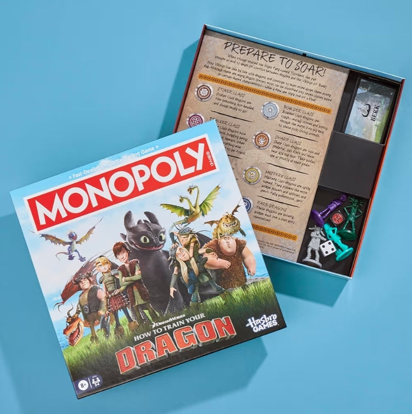 Monopoly DreamWorks How to Train Your Dragon Edition Board Game - Fun Family Games for Kids, Teens & Adults