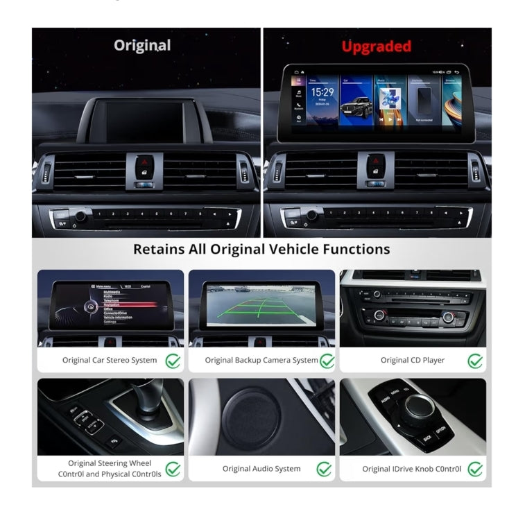 12.3" Android Motorradio versoenbaar met BMW 3 Reeks F30 F31 F34 F35 2013-2017 NBT Stelsel, 4G LTE, Draadlose CarPlay & Android Auto, SCVC, Dubbele Bluetooth