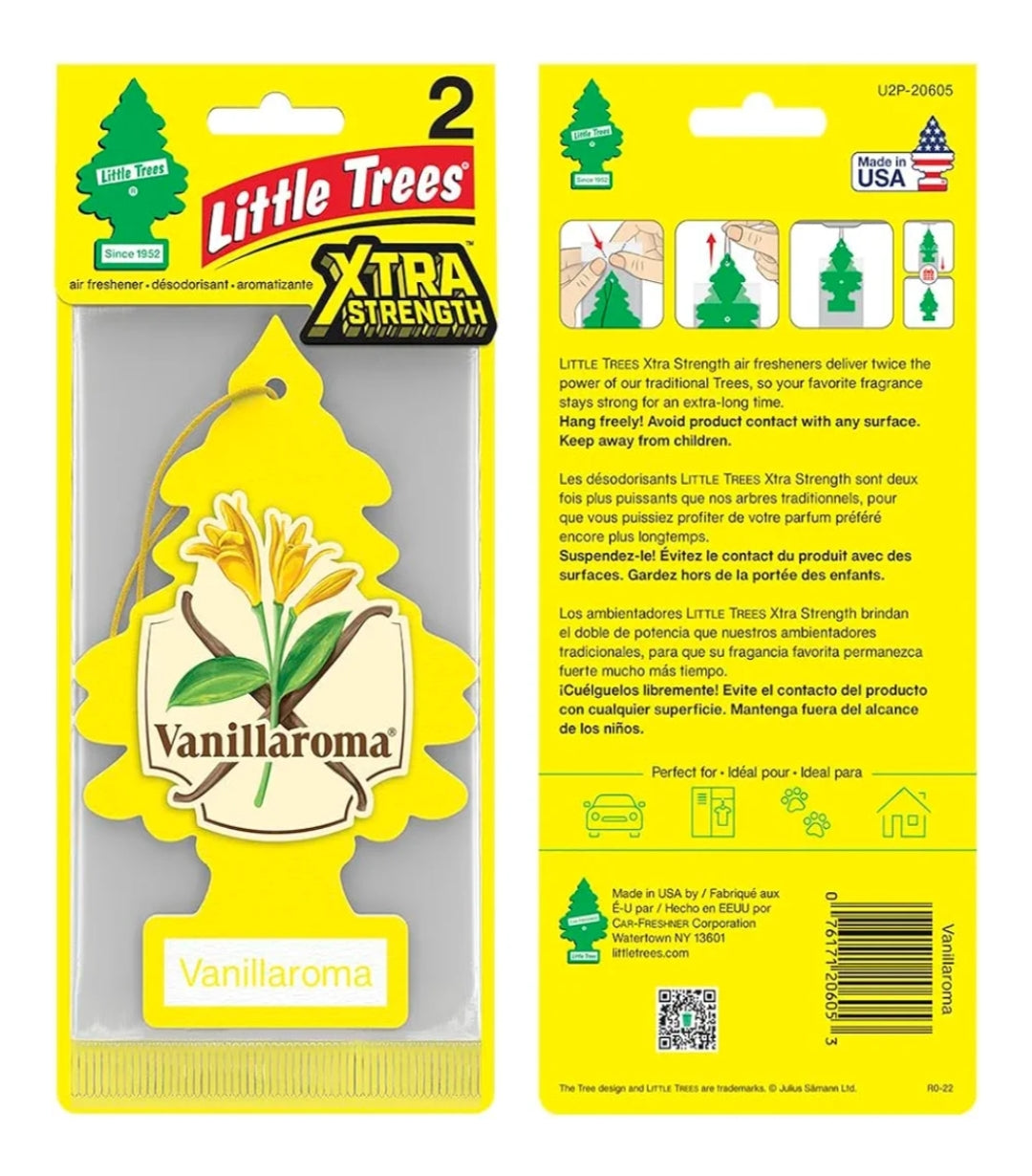 LITTLE TREES Kar Lugverfrisser Xtra Sterkte Langdurige Geur Ekstra Hupstoot - Vanieljegeur (24)