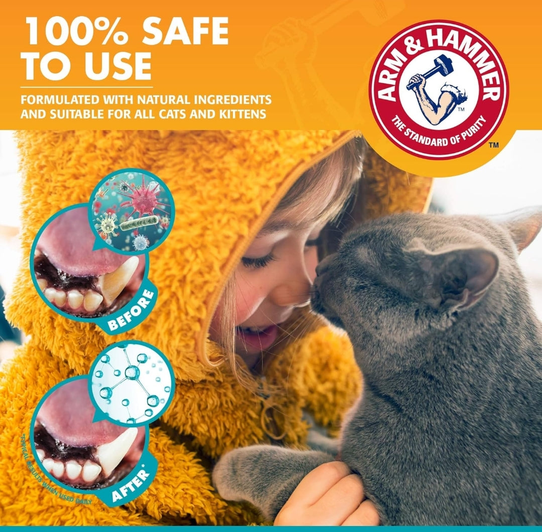Arm & Hammer Cat Dental Kit - Toothbrush, Toothpaste and Oral Care for Kittens with Tuna and Fresh Mint Flavors