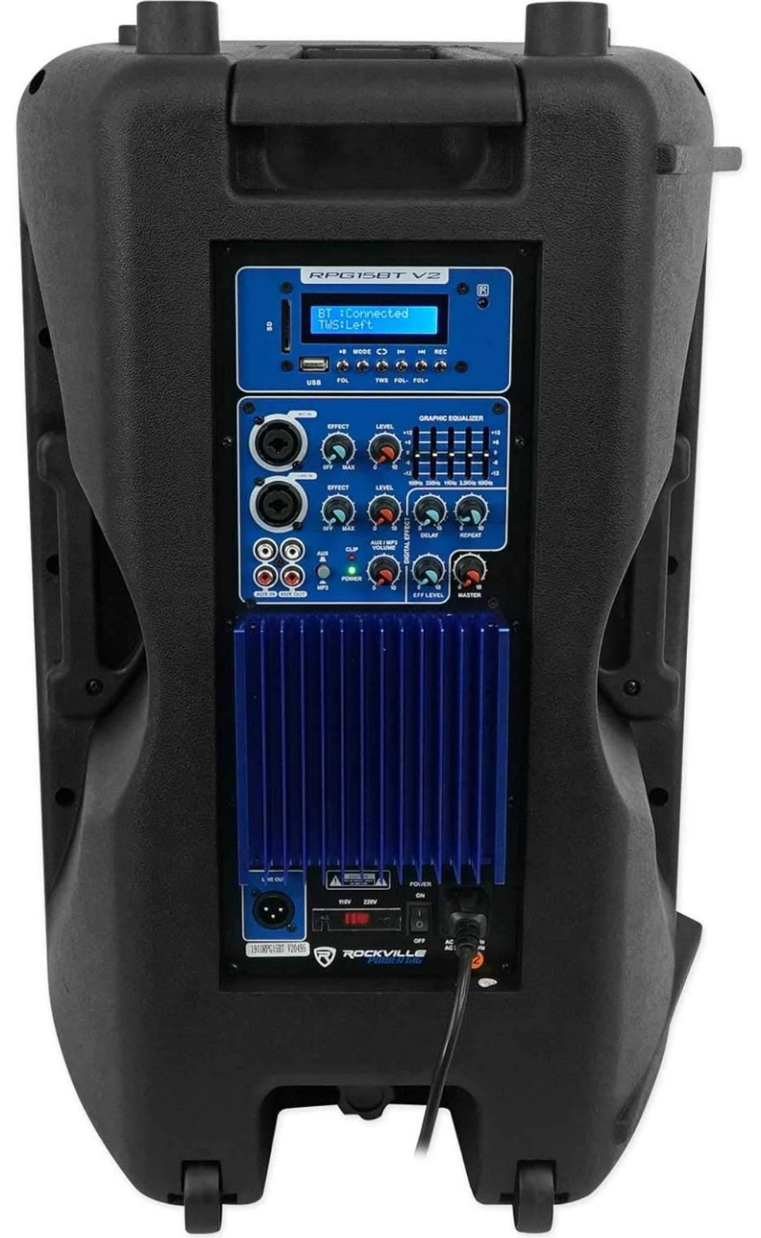 Rockville RPG15BT V2 15 inch Powered 1000W DJ PA Speaker BlueTooth/Wireless/Remote