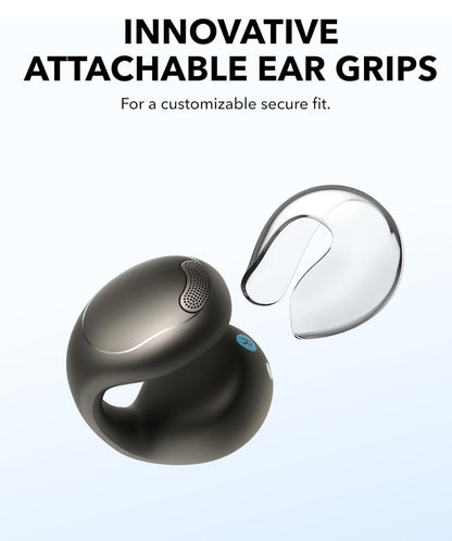 Soundcore C40i by Anker, Open-Ear Earbuds, Clip-On Headphones, Flexible Joint Design, Button Controls, Lightweight Comfort, Stable Fit with Attachable Ear Grips, Expansive Drivers for Clear Sound
