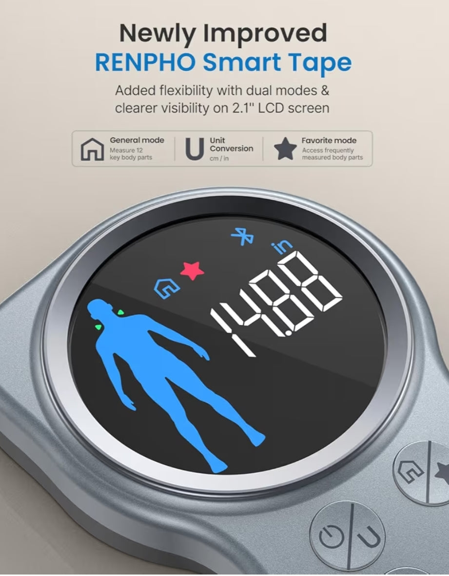 Bundle Smart Tape Measure with Large Display + Digital Smart Food Scale with Nutritional Calculator