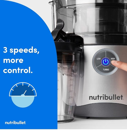 NutriBullet Juicer Pro Sentrifugale Versapper, Voedselvoorbereiding, 800ml/1.5 Liter, 1000 Watt - Silwer
