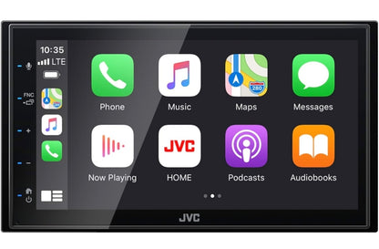 JVC KW-M560BT Apple CarPlay Android Auto Multimedia Speler met 6.8" Kapasitiewe Raakskerm, Bluetooth Oudio en Hands-free Oproepe, MP3 Speler, Dubbel DIN, 13-Band EQ, SiriusXM, AM/FM Motorradio