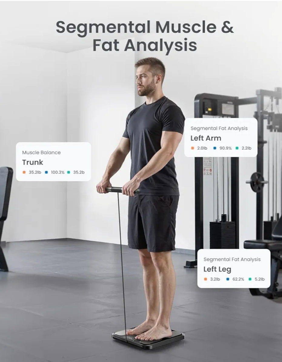 Smart Scale for Body Weight 8-Electrode Digital Bathroom Scale with BMI Body Fat Muscle Mass, Body Composition Analyzer, Larger Platform