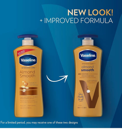 Vaseline Intensive Care hand and body lotion Almond Smooth for Rich Moisturization 20.3 Oz