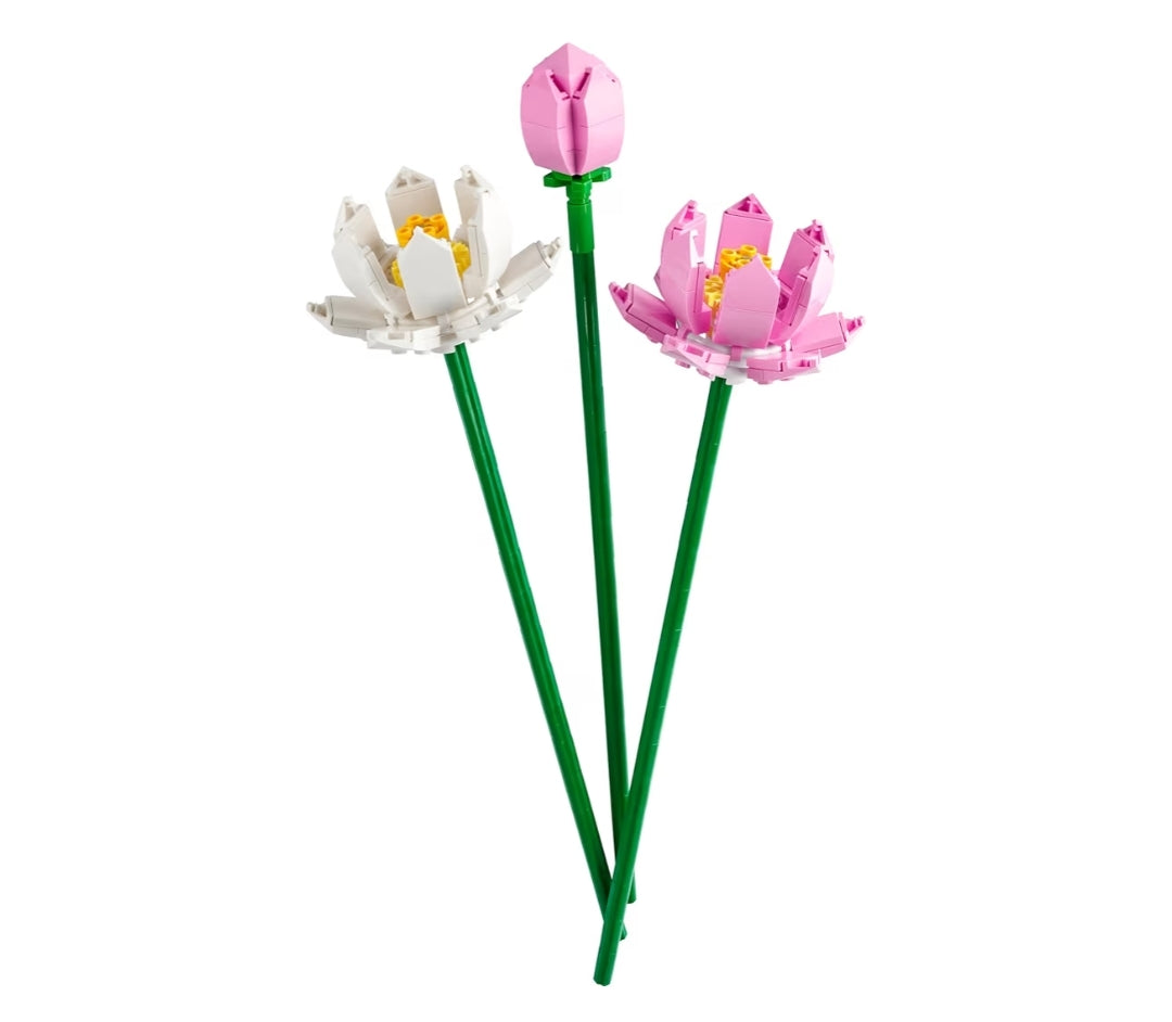 LEGO Lotusblom - Bou-speelding vir Kinders, Meisies & Seuns, Kunsmatige Lotusblomme vir Versiering & Uitstalling