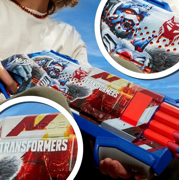 NERF Transformers Optimus Primal Dart Blaster w/ 16 Elite Darts Toy Foam Blasters