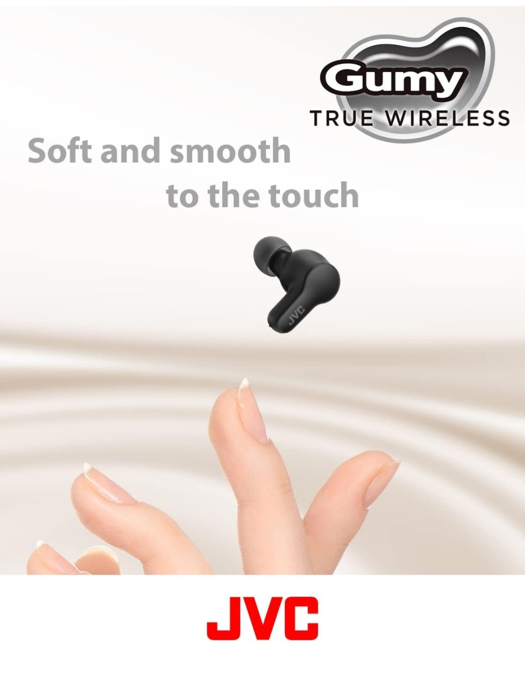 JVC Gumy True Wireless Earbuds, Bluetooth 5.3, Charging Case, 24-Hour Playback, IPX4 Water Resistant, Comfortable Secure Fit with XS/S/M/L Earpieces, Built-in Mic for Calls, iPhone/Android/PC - HAA7T2