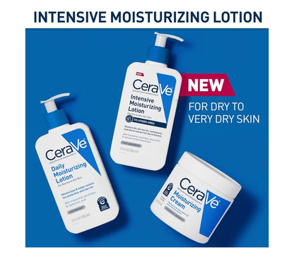 CeraVe Intensive Hidrerende Lotion, Hidro-Ureum + Karitébotter, Liggaamsroom Vir Droë Vel, Verlig Tekens Van Ekstra Droë Vel - 8oz