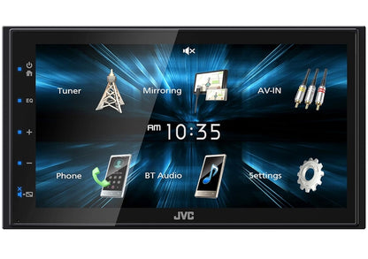 JVC KW-M150BT Bluetooth Motorradio-Ontvanger met USB-poort – 6.75" Raakskerm – AM/FM Radio – MP3-speler Dubbel DIN – 13-band EQ (Swart)