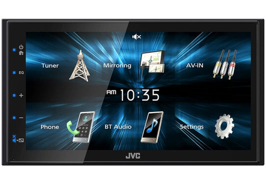 JVC KW-M150BT Bluetooth Motorradio-Ontvanger met USB-poort – 6.75" Raakskerm – AM/FM Radio – MP3-speler Dubbel DIN – 13-band EQ (Swart)