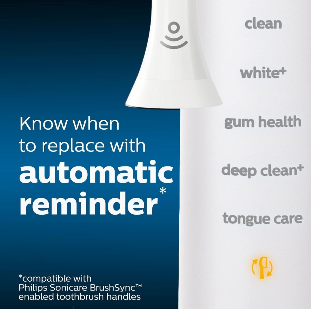 Philips Sonicare Oorspronklike G3 Premium Tandvleissorg Vervangende Tandeborselkoppe, 4 Borselkoppe (Wit) HX9054/65