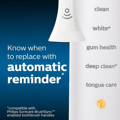 Philips Sonicare Oorspronklike G3 Premium Tandvleissorg Vervangende Tandeborselkoppe, 4 Borselkoppe (Wit) HX9054/65