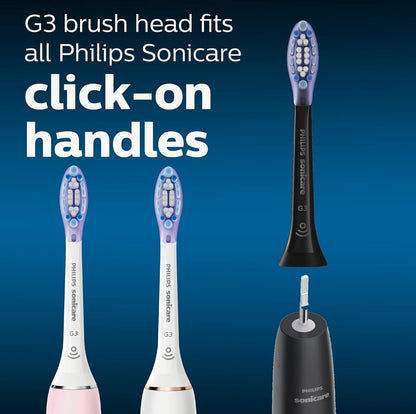 Philips Sonicare Oorspronklike G3 Premium Tandvleissorg Vervangende Tandeborselkoppe, 2 Borselkoppe (Swart) HX9052/95