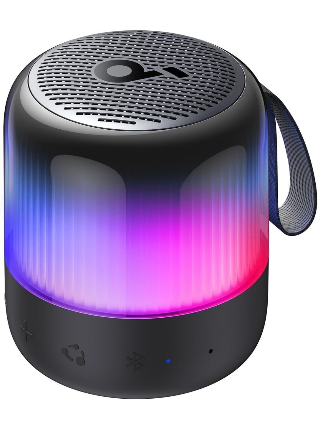Soundcore Glow Mini Portable Speaker By Anker, Bluetooth Speaker with 360° Sound, Light Show, 12H Battery, Customizable EQ and Light, IP67 Waterproof and Dustproof, for Camping, Home and Beach Parties