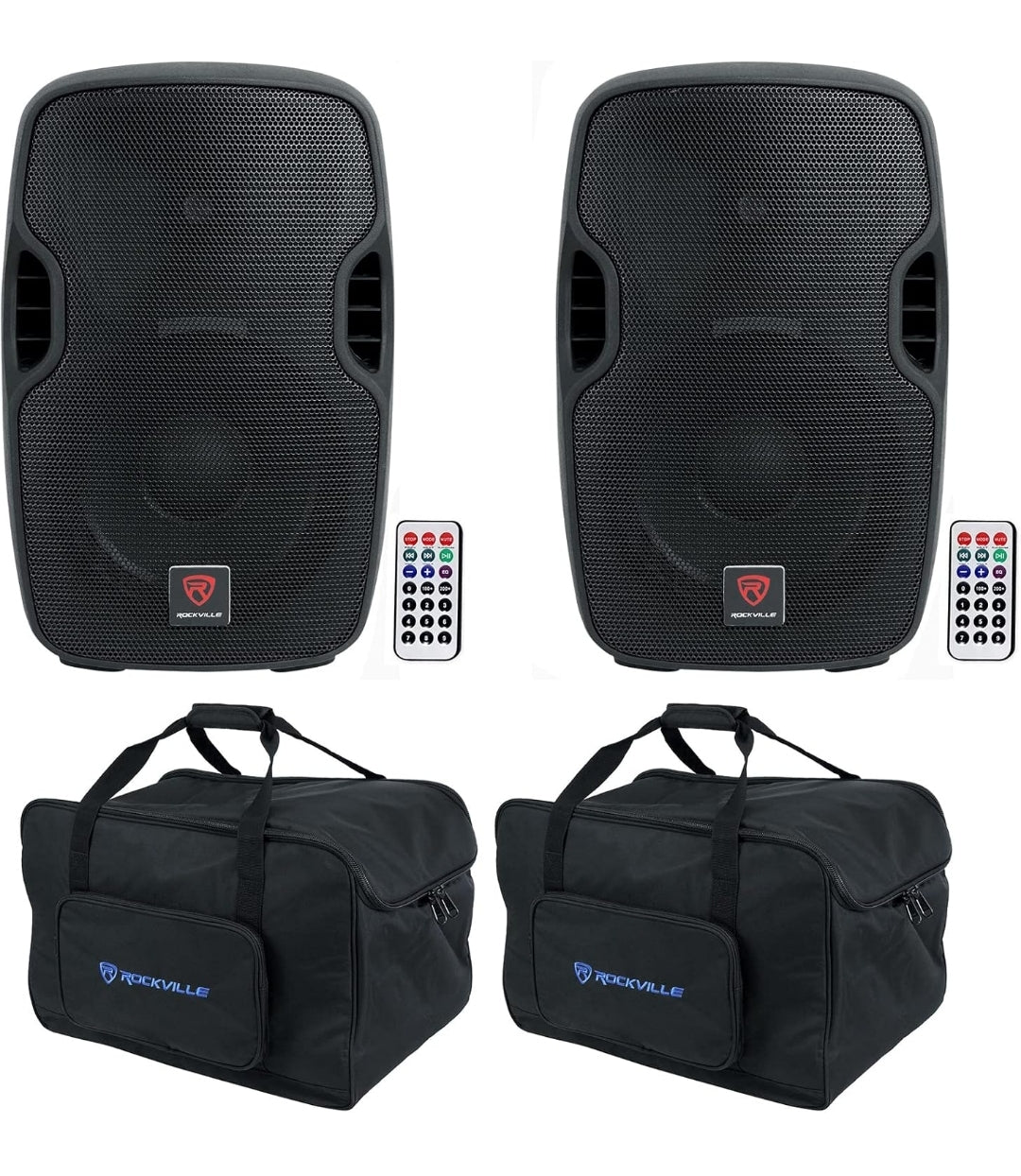 (2) Rockville BPA10 10" 800w DJ PA Speakers with Bluetooth BUNDLE
