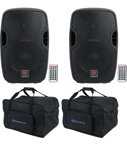 (2) Rockville BPA10 10" 800w DJ PA Speakers with Bluetooth BUNDLE