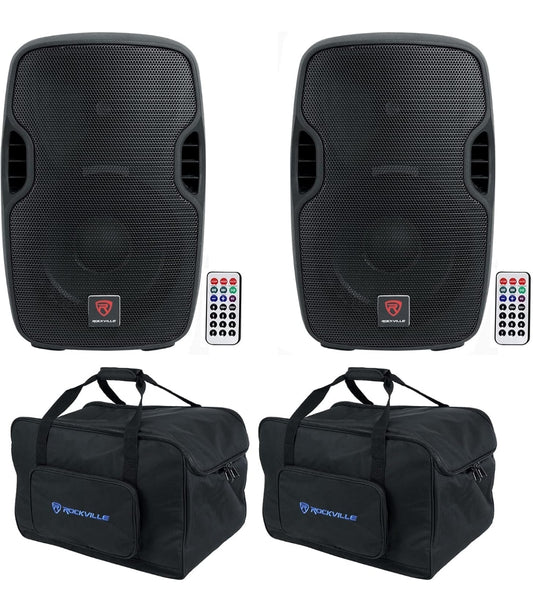 (2) Rockville BPA10 10" 800w DJ PA Speakers with Bluetooth BUNDLE