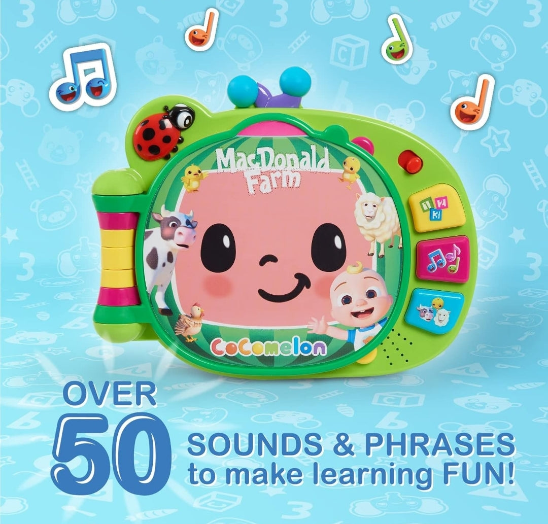 CoComelon Learning Book Interactive Toy for Toddlers, 3 Learning Modes, Music, 50 Learning Phrases, Officially Licensed Kids Toys for Ages 18 Month