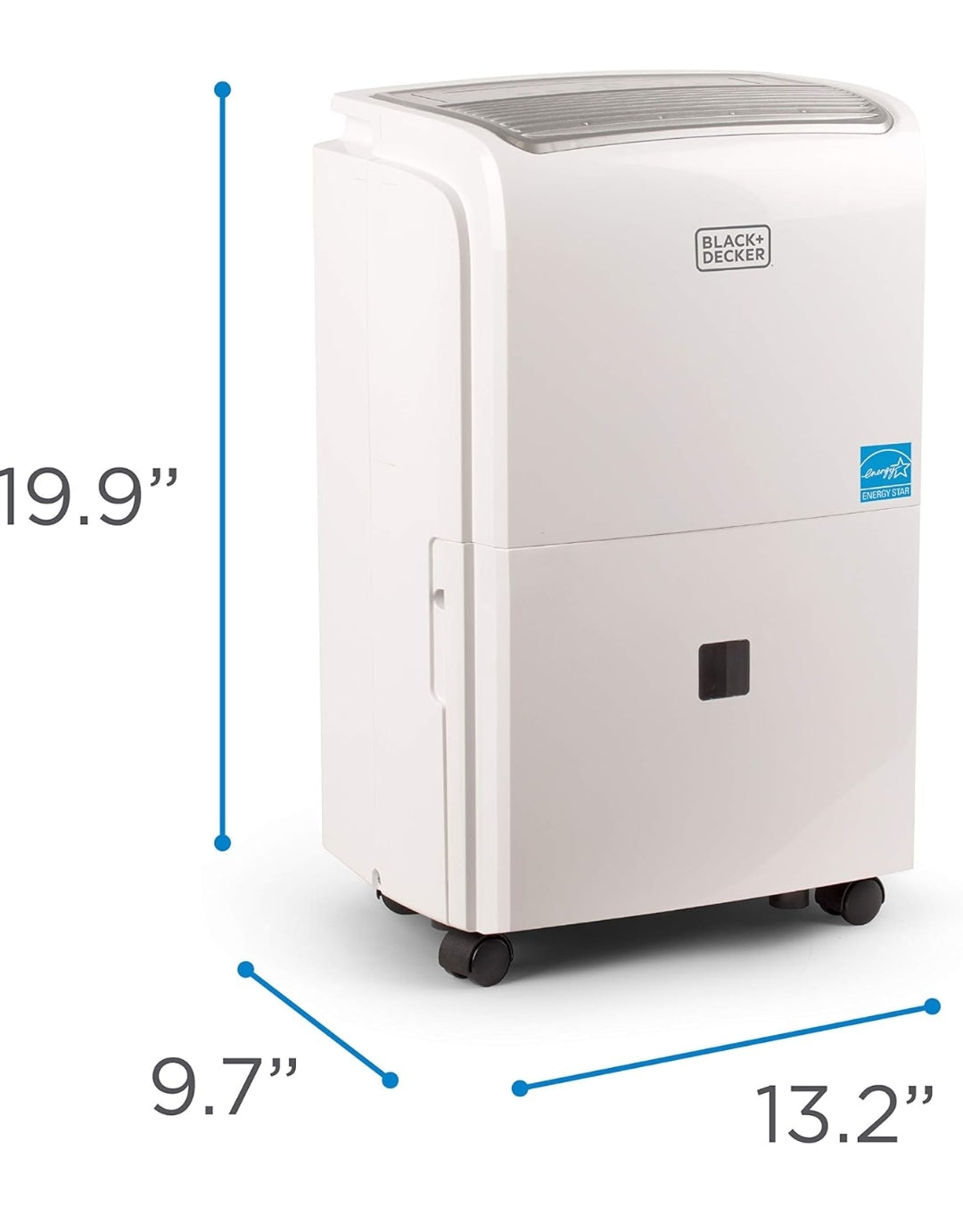 BLACK+DECKER 1500 Sq. Ft. Dehumidifier for Medium to Large Spaces and Basements, Energy Star Certified, Portable, BDT20WTB
