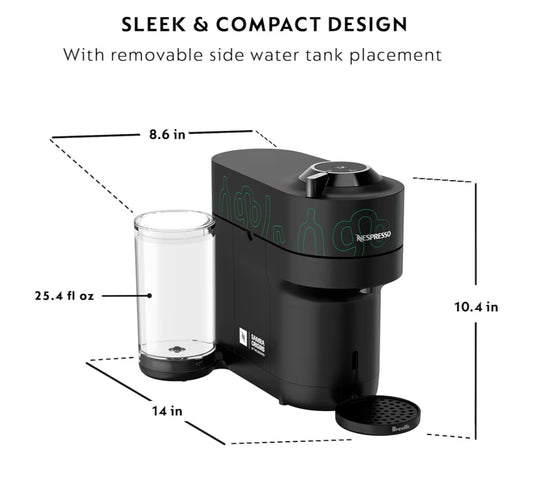 Nespresso Vertuo Pop+ Coffee & Espresso Maker by Breville + Aeroccino3 Milk Frother with 20 CT Coffee Pods