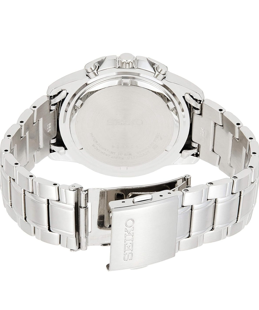 SEIKO Horlosie met Sonkrag-Chronograaf, Datumkalender en LumiBrite-wysers, Vlekvrye Staal en Waterbestand tot 100m - BLOU