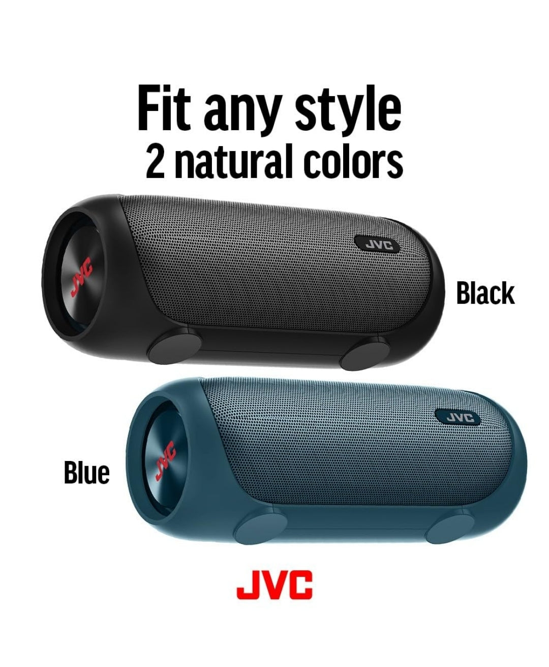 JVC Verligte Draagbare Koordlose Luidspreker met 30W maksimum uitsette, Dinamiese Klank, Bluetooth 5.0, TWS-vermoë, USB-C, AUX-ingang, tot 6-uur batterylewe - SPPA7BTA (Vlootblou)