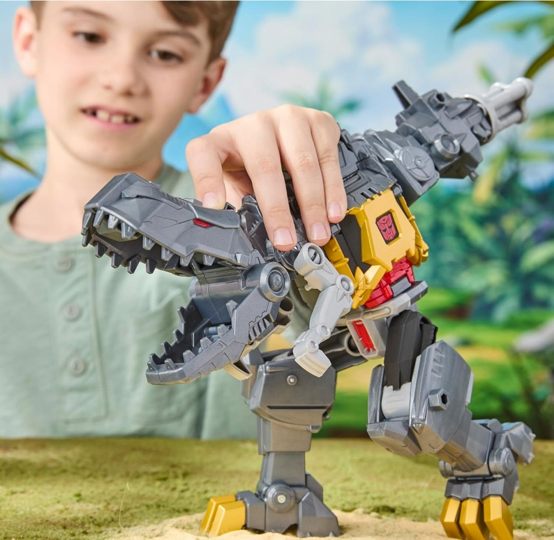 New Transformers Cyberworld Grimlock Chomp & Battle 9-Inch Action Figure, Quick Change to Dino Mode, Robot Toys for Boys & Girls 6+ Years